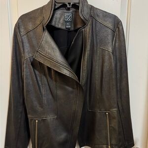 Clara Sunwoo Women's Signature Jacket Liquid Leather (Black Metallic)